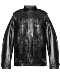 Balmain - Multiple-Pocket Leather Jacket - Lyst
