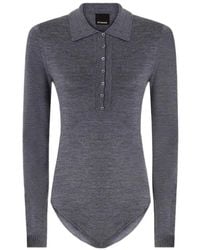 Pinko - Fine-Knit Long-Sleeve Bodysuit - Lyst