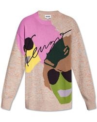 KENZO - Intarsia-Knit Crewneck Sweater - Lyst