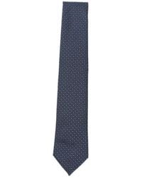 Emporio Armani - Geometric-Pattern Silk Tie - Lyst