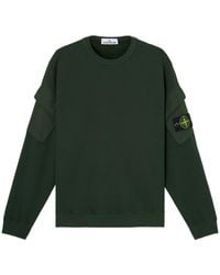 Stone Island - Logo Patch Crewneck Sweatshirt - Lyst