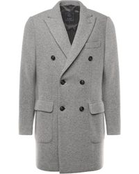 Fay - Peak Lapel Wool Coat - Lyst
