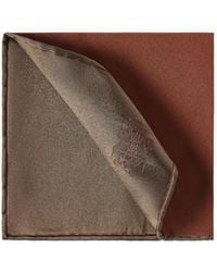 Brunello Cucinelli - Silk Pocket Square With Printed Logo - Lyst