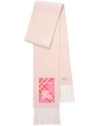 Burberry - Narrow Check Label Cashmere Scarf - Lyst