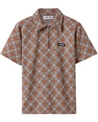 Miu Miu - Silk Knit Polo Shirt - Lyst