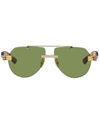 Bottega Veneta - Eyewear Aviator Frame Sunglasses - Lyst