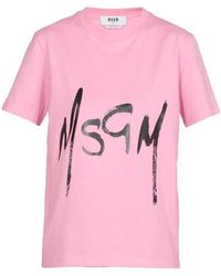 MSGM - Logo Short-Sleeved T-Shirt - Lyst