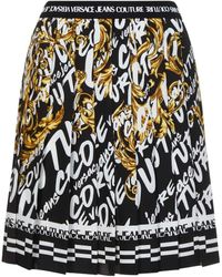 Versace Jeans Couture - Barocco-Print Pleated Skirt - Lyst