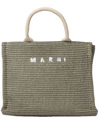 Marni - Woven Logo Embroidered Small Tote Bag - Lyst