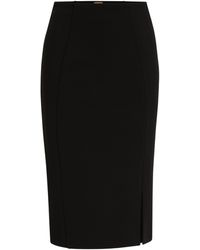BOSS - Side-Slit Pencil Midi Skirt - Lyst