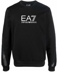 EA7 - Logo-Print Long-Sleeve Sweatshirt - Lyst