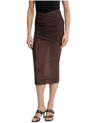 Aniye By - Scandal Ruched Semi-Sheer Midi Skirt - Lyst