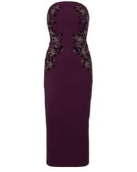 Rebecca Vallance - Beatrice Beaded Crepe Midi Dress - Lyst