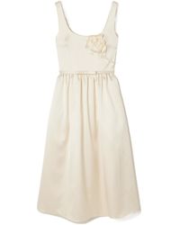 Self-Portrait - Satin Flower Midi Dress - Lyst