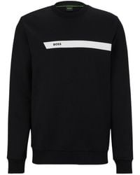 BOSS - Boss Graphic Logo Striped Sweatshirt - Lyst