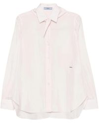 Prada - Tie-Neck Button-Up Shirt - Lyst