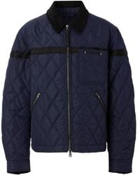 Burberry - Corduroy Collar Diamond Quilted Jacket - Lyst