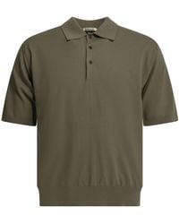AURALEE - 'Giza' Polo Shirt With Buttons - Lyst