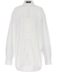 Raf Simons - Mesh Detailed Buttoned Shirt - Lyst