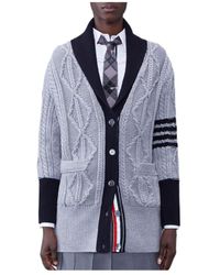 Thom Browne - Signature 4-Bar Stripe Cardigan - Lyst