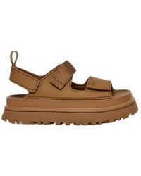 UGG - Golden Glow Logo-Embossed Touch-Strap Sandals - Lyst
