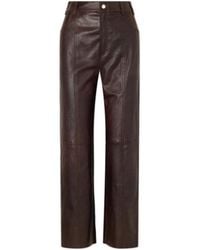 Stouls - Leather Straight-Leg Pants - Lyst