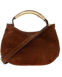 Moschino - Curved-Handle Suede Tote Bag - Lyst