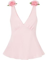 Rodarte - Embellished Silk-Crepe Top - Lyst