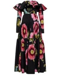 Giambattista Valli - Off-Shoulder Floral Cotton Maxi Dress - Lyst