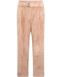 Peserico - Belted Pleated Corduroy Trousers - Lyst
