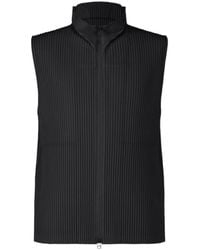 Homme Plissé Issey Miyake - Homme Plissé Issey Miyake Zip-Up Pleated Gilet - Lyst