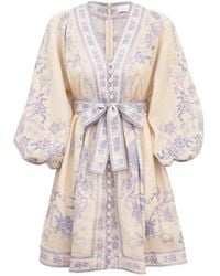 Zimmermann - Indra Floral Short Dress - Lyst