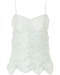 KHAITE - Ruched Lyocell And Silk-Blend Tank - Lyst