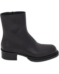 McQueen - Cuban Stack Leather Boot - Lyst