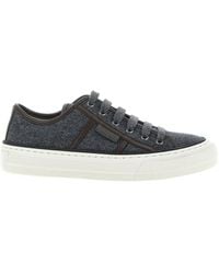 Brunello Cucinelli - Shiny Tab Low-Top Sneakers - Lyst