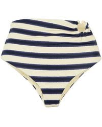 Johanna Ortiz - Marinera Embellished Striped Recycled Bikini Briefs - Lyst