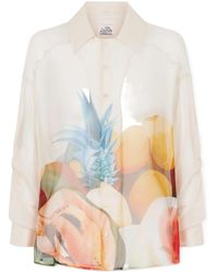 Donde Esteban - Printed Silk-Chiffon Shirt - Lyst