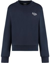A.P.C. - Rue Madame Logo Embroidered Crewneck Sweatshirt - Lyst
