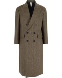 sunflower - Herringbone Double-Breasted Coat - Lyst
