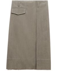 Marni - Wool Midi Skirt With Pocket - Lyst