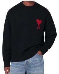Ami Paris - Ami De Coeur Crewneck Knitted Jumper - Lyst