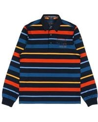 Paul & Shark - Striped Long-Sleeved Polo Shirt - Lyst