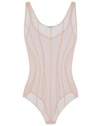 Elisabetta Franchi - Tulle Micro-Mesh Bodysuit - Lyst