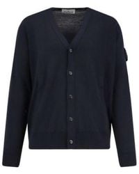 Stone Island - Logo Patch Knitted Cardigan - Lyst