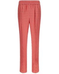 Ferragamo - Patterned Casual Pants - Lyst