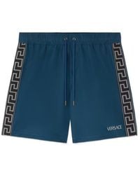 Versace - Patterned-Stripe Swim Shorts - Lyst