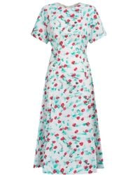 Marni - Floral Printed Short-Sleeved Midi Dress - Lyst