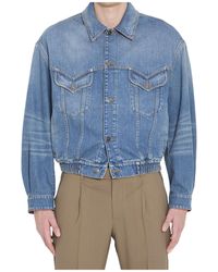 Versace - Button-Up Denim Jacket - Lyst