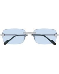 Cartier - Rectangular Frame Sunglasses - Lyst