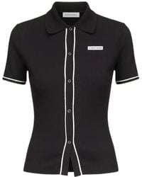 Marine Serre - Light Ribbed Jersey Polo T-Shirt - Lyst